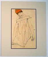 Poster in dubbel passe-partout - Egon Schiele - Die Tanzerin - Kunst  - 50 x 60 cm
