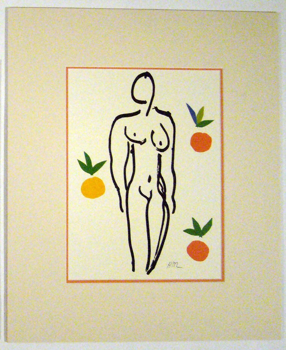 Catch Projecten Poster in dubbel passe-partout - Henri Matisse - Nu aux Oranges - Kunst - 50 x 60 cm Kleur