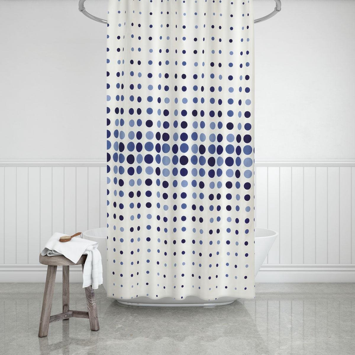 Zethome - Douchegordijn - 180x200 cm - met Douchegordijn Ringen - Sneldrogend en Anti Schimmel - Wasbaar - Duurzaam - 4961 - Blauw