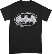 Batman Sketch Logo T-Shirt Zwart
