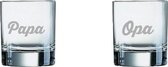 Gegraveerde wiskeyglas 20cl papa+opa