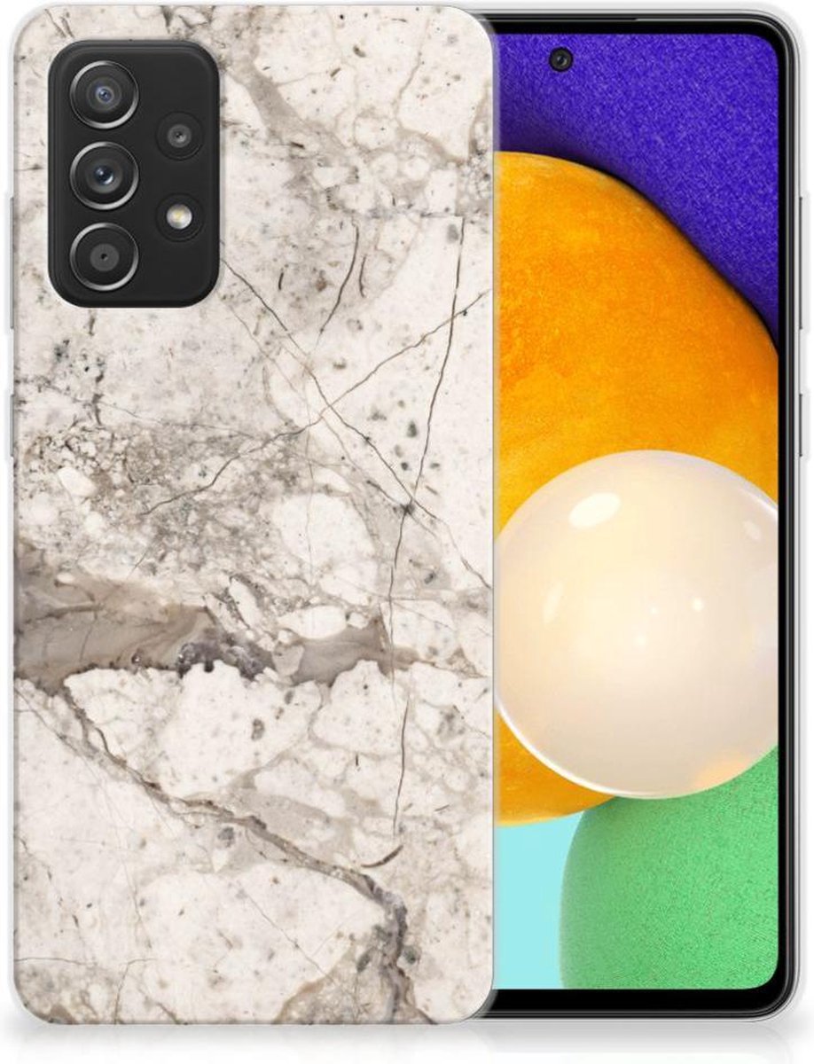 Samsung Galaxy A52 (5G/4G) TPU Siliconen Hoesje Marmer Beige