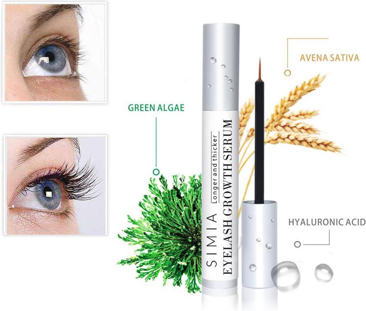 Simia™ Eyelash Growth Wimperserum - Verzorgende conditioner - Wimpergroei - Volle wimpers - Geschikt voor gevoelige ogen - 5 ml - SIMIA