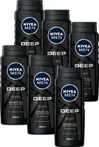 NIVEA MEN Deep Clean Douchegel - 6 x 500ml - Voordeelverpakking