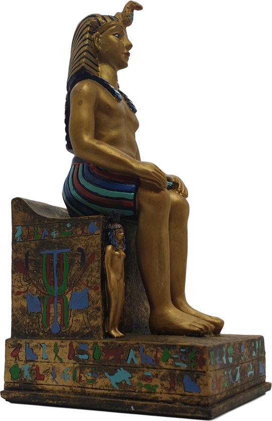 Statuette de décoration égyptienne en forme de pharaon assis