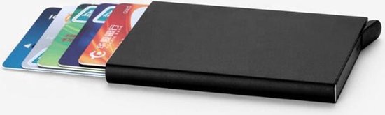 Creditcardhouder - Pasjeshouder - Uitschuifbaar - RFID Protected - Zwart - Luxe Design - Voor Mannen En Vrouwen Creditcardhouder - Pasjeshouder - Uitschuifbaar - RFID Protected - Zwart - Luxe Design - Voor Mannen En Vrouwen