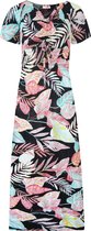 Dames zomer jurk lang polyester zwart one size