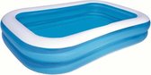 Opblaasbaar Zwembad Rechthoekig Blauw - 290x170x40cm - Kinderbad - Familie bad - Zwemparadijs - opblaas zwembad in tuin XXL - extra groot - met leegloop ventiel
