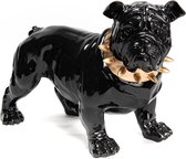 Tuinbeeld hond Bulldog staand Zwart H39 cm (voor binnen en buiten)