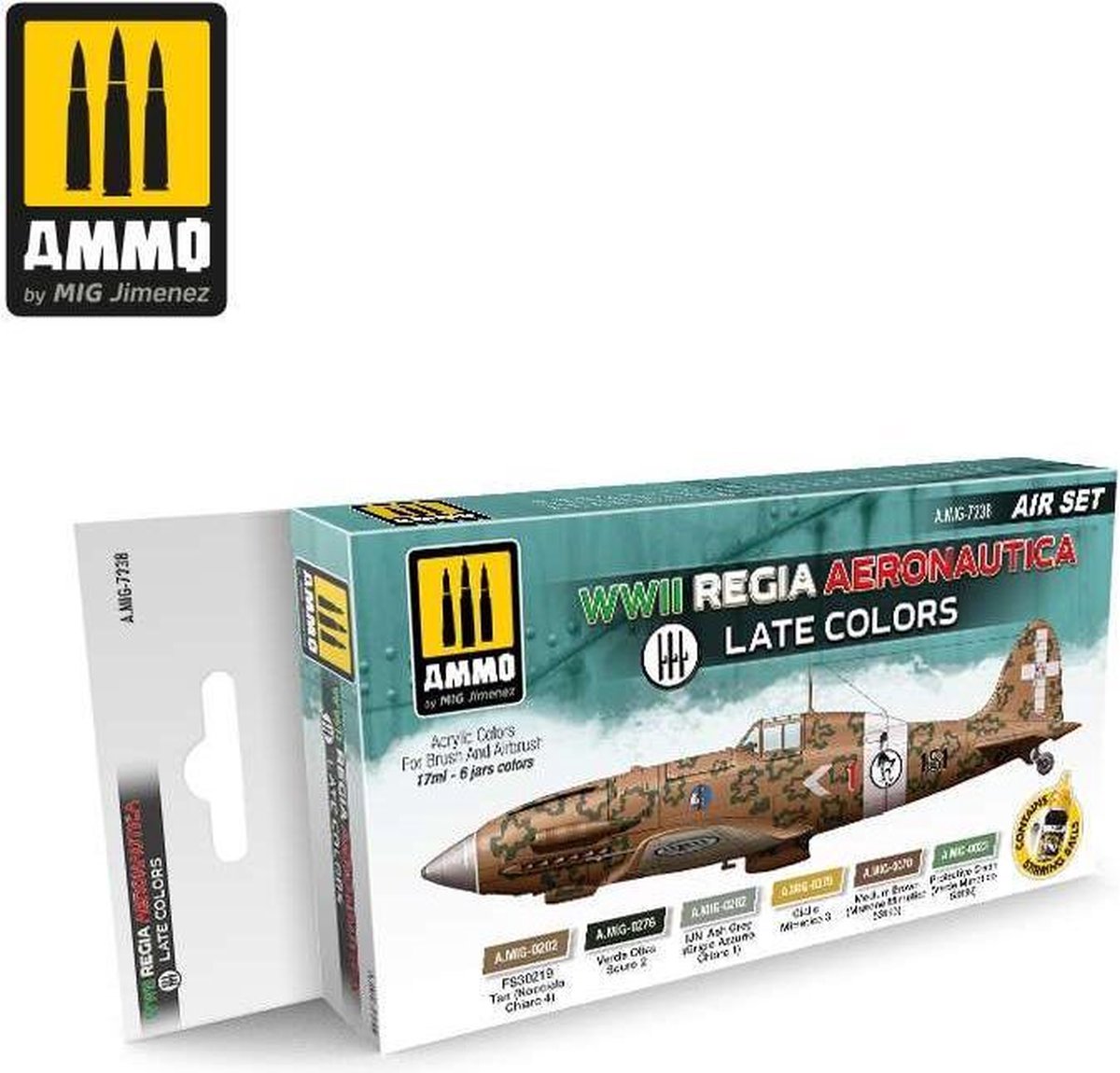 AMMO MIG 7238 WWII Regia Aeronautica Late Colors - Acryl Set Verf set