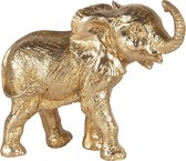 Clayre & Eef Decoratie Olifant 13*7*12 cm Goudkleurig Kunststof Decoratief Figuur Decoratieve Accessoires