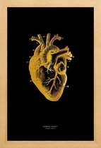 JUNIQE - Poster met houten lijst Human Heart gouden -30x45 /Goud &