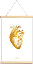 JUNIQE - Posterhanger Human Heart gouden -20x30 /Goud & Wit