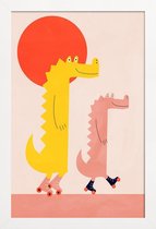 JUNIQE - Poster met houten lijst Roller Crocs -13x18 /Geel & Rood