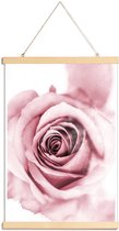 JUNIQE - Posterhanger Roze pioenroosblaadjes -20x30 /Roze & Wit