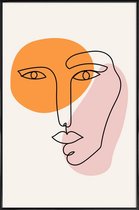 JUNIQE - Poster in kunststof lijst Envisage -40x60 /Oranje & Roze