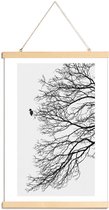 JUNIQE - Posterhanger Winter Bird -30x45 /Grijs & Wit