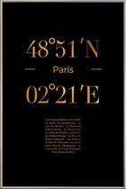 JUNIQE - Poster met kunststof lijst Paris gouden -13x18 /Goud & Zwart