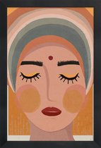 JUNIQE - Poster in houten lijst Shakti -40x60 /Oranje & Roze