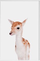 JUNIQE - Poster in kunststof lijst Fawn -40x60 /Bruin & Ivoor