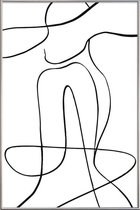 JUNIQE - Poster met kunststof lijst Icon -13x18 /Grijs & Ivoor