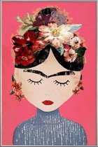 JUNIQE - Poster met kunststof lijst Frida Pink -20x30 /Roze