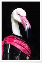 JUNIQE - Poster Mingo de Roze Ridder - Aristocratische Flamingo -13x18