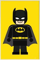 JUNIQE - Poster met kunststof lijst Batman Toy -13x18 /Geel & Zwart
