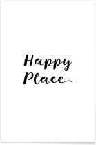 JUNIQE - Poster Happy -30x45 /Wit & Zwart