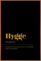JUNIQE - Poster met kunststof lijst Hygge gouden -40x60 /Goud & Zwart