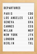JUNIQE - Poster in houten lijst Departure Paris -20x30 /Wit & Zwart