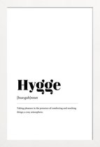 JUNIQE - Poster met houten lijst Hygge -13x18 /Wit & Zwart