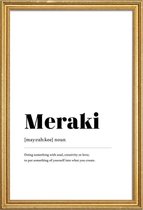 JUNIQE - Poster met houten lijst Meraki -60x90 /Wit & Zwart