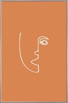 JUNIQE - Poster met kunststof lijst Perspective -20x30 /Bruin & Oranje