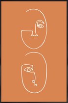 JUNIQE - Poster in kunststof lijst Coupling -40x60 /Bruin & Oranje
