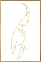 JUNIQE - Poster met kunststof lijst Femme I gouden -20x30 /Goud & Wit