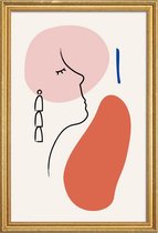 JUNIQE - Poster met houten lijst Breathe -30x45 /Rood & Roze