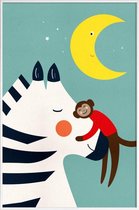 JUNIQE - Poster met kunststof lijst Goodnight Hug -13x18 /Kleurrijk