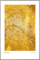 JUNIQE - Poster met kunststof lijst Paris gouden -40x60 /Goud & Wit