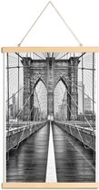 JUNIQE - Posterhanger Brooklyn Bridge -40x60 /Wit & Zwart