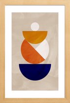 JUNIQE - Poster in houten lijst Nesting Colours -40x60 /Ivoor & Oranje