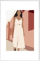 JUNIQE - Poster in kunststof lijst Summer -60x90 /Rood & Roze