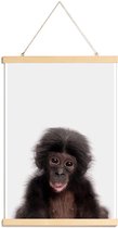 JUNIQE - Posterhanger Bonobo -30x45 /Bruin & Zwart
