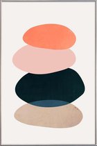JUNIQE - Poster met kunststof lijst River Stone -20x30 /Kleurrijk