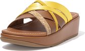 FitFlop  Vrouwen Leren    Slippers /  Slides - Kessia Slides - Cognac - Maat 41