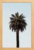 JUNIQE - Poster met houten lijst Palmtree -13x18 /Bruin & Groen