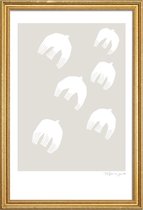 JUNIQE - Poster met houten lijst Thoughts Are Free No. 1 -13x18 /Ivoor
