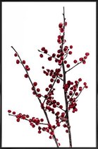 JUNIQE - Poster in kunststof lijst Red Berries 2 -20x30 /Rood & Wit