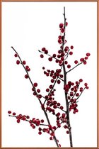 JUNIQE - Poster met kunststof lijst Red Berries 2 -20x30 /Rood & Wit