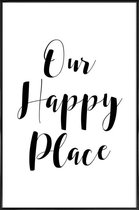 JUNIQE - Poster in kunststof lijst Our Happy Place -60x90 /Wit & Zwart